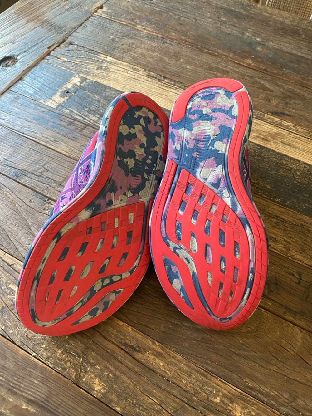 Noosa Tri ASICS Women's Pink and Purple Patterned Running Shoes - Picture 3 of 5